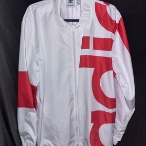 Adidas White Jacket with Orange Accents